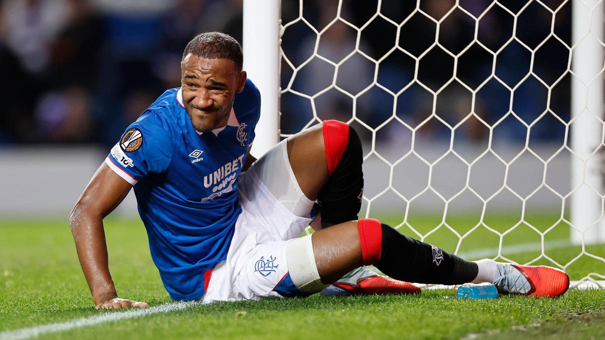Rangers defender Derek Cornelius reacts during the Europa League clash with Gent, 2025/26