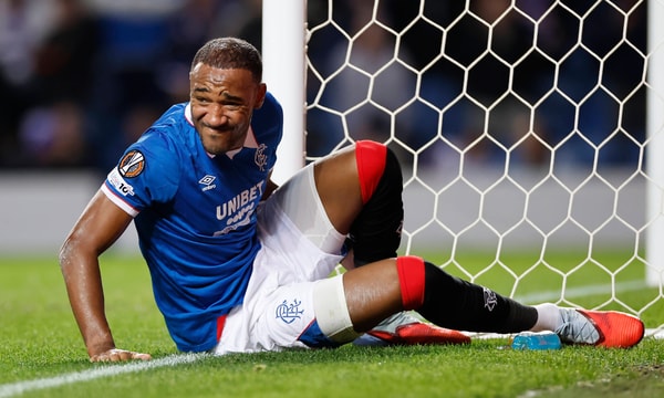 Rangers defender Derek Cornelius reacts during the Europa League clash with Gent, 2025/26