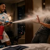 Marseille's Pierre-Emerick Aubameyang is accused of attacking a staff member with a fire extinguisher
