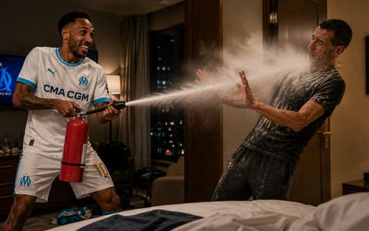 Marseille's Pierre-Emerick Aubameyang is accused of attacking a staff member with a fire extinguisher