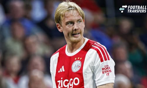 AMSTERDAM , 06-08-2026, Johan Cruijff ArenA , season 2026 2027 , UEFA Conference League play-off football . Match between Ajax and Shelbourne FC 3-1. Picture shows Ajax player Julian Brandt maling his debut for Ajax Ajax - Shelbourne  x205513452x Co...