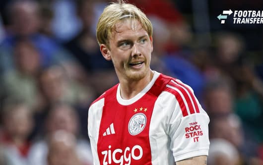AMSTERDAM , 06-08-2026, Johan Cruijff ArenA , season 2026 2027 , UEFA Conference League play-off football . Match between Ajax and Shelbourne FC 3-1. Picture shows Ajax player Julian Brandt maling his debut for Ajax Ajax - Shelbourne  x205513452x Co...