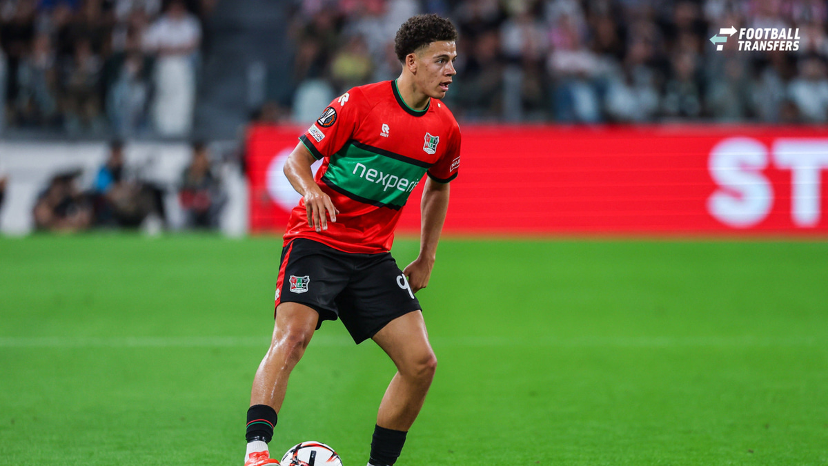 Clement Bischoff of N.E.C. Nijmegen seen in action during UEFA Europa League 2026 27 League Phase - Matchday 1 football match between Juventus FC and N.E.C. Nijmegen. Italy Copyright: xBEAUTIFULxSPORTS Carabellix