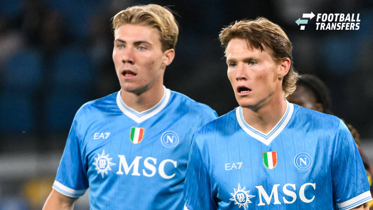 Rasmus Hojlund and Scott McTominay of SSC Napoli during the Serie A 2025 2026 football match between SSC Napoli and Genoa CFC at Diego Armando Maradona stadium in Naples (Italy), October 5, 2025. andreaxstaccioli