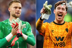 Goalkeepers Bart Verbruggen of the Netherlands applauds fans after a 2-2 tie with Japan in their FIFA World Cup, WM, Weltmeisterschaft, Fussball match at AT&amp;T Stadium in Arlington, Texas, on Sunday, June 14, 2026.  ARL20260614930 CHRISTIANxBRUNS...