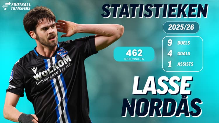 De statistieken van Lasse Nordås bij sc Heerenveen per 13 maart 2026.