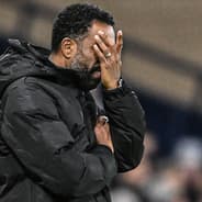 Wilfried Nancy reacts during Celtic's League Cup loss to St Mirren