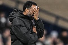 Wilfried Nancy reacts during Celtic's League Cup loss to St Mirren