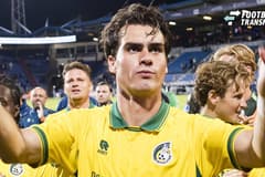 TILBURG , 19-09-2026 , Koning Willem II stadium , season 2026 2027 , Dutch Eredivisie football , match between Willem II and Fortuna Stiiard , final score 0-1 , picture shows Fortuna player Rodrigo Guth celebrating the win.. Willem II - Fortuna  x20...