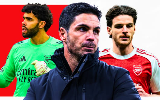 Mikel Arteta, David Raya, Declan Rice
