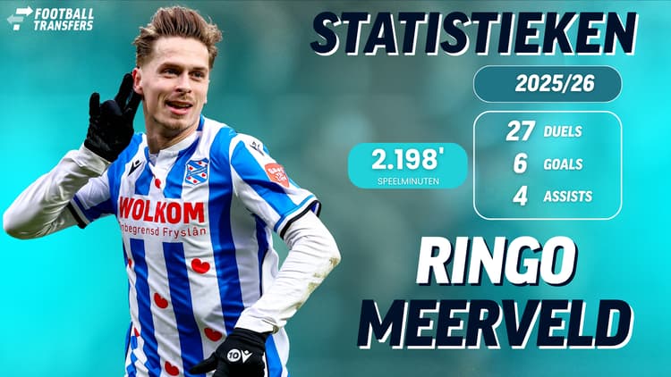 Ringo Meerveld is met 10 doelpuntbijdragen erg bedrijvig dit seizoen bij sc Heerenveen.