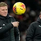 Eddie Howe reacts during Newcastle's Premier League match with Manchester United