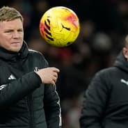 Eddie Howe reacts during Newcastle's Premier League match with Manchester United