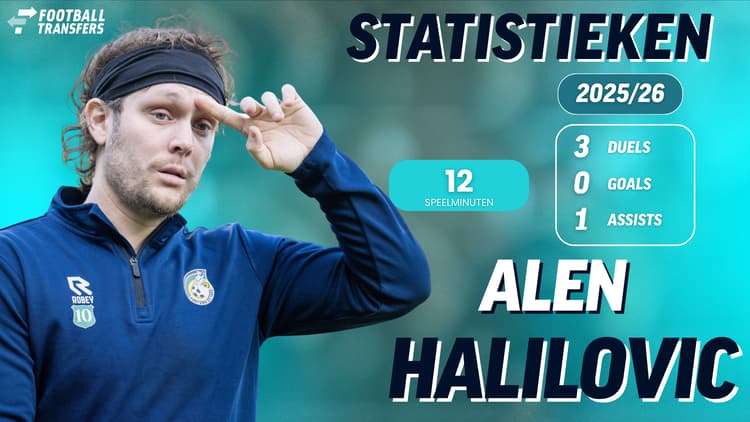 De statistieken van Alen Halilovic bij Fortuna Sittard dit seizoen.