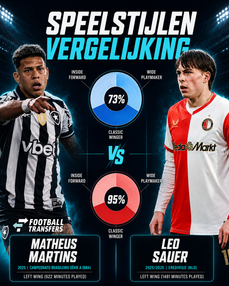 De speelstijlen van Matheus Martins en Leo Sauer.
