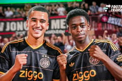 NOVI SAD , 23-07-2026 , Karadjordje Stadium , season 2026 2027 , UEFA Conference League play-off football , Match between FK Vojvodina and Ajax , picture shows European debut for Ajax youth players Abdellah Ouazane and Ajax player Mohamed Abdalla FK...