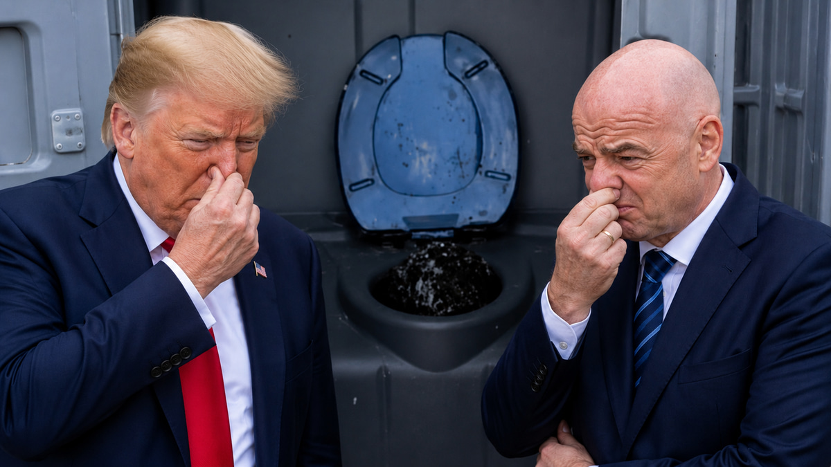 Donald Trump, Gianni Infantino, World Cup porta potty