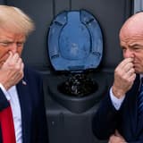 Donald Trump, Gianni Infantino, World Cup porta potty