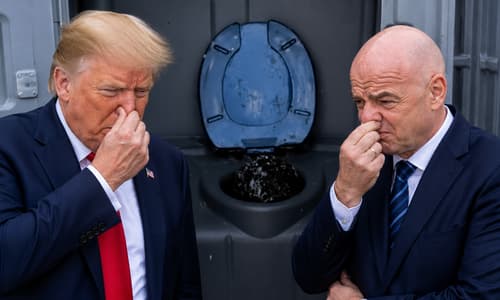 Donald Trump, Gianni Infantino, World Cup porta potty