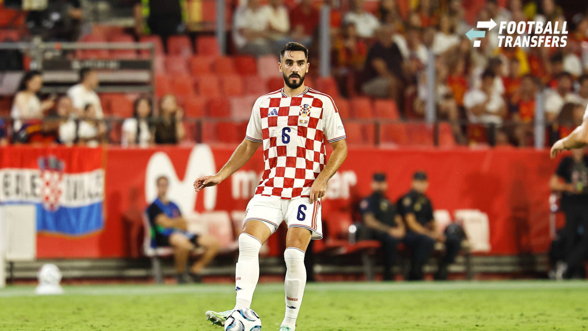 Josip Sutalo (CRO), SEPTEMBER 29, 2026 - Football Soccer : UEFA Nations League group stage for final tournament Group A3 Matchday 2 between Spain - Croatia at the Estadio Ramon Sanchez-Pizjuan in Sevilla, Spain. Noxthirdxpartyxsales  aflo_352117237 ...