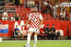 Josip Sutalo (CRO), SEPTEMBER 29, 2026 - Football Soccer : UEFA Nations League group stage for final tournament Group A3 Matchday 2 between Spain - Croatia at the Estadio Ramon Sanchez-Pizjuan in Sevilla, Spain. Noxthirdxpartyxsales  aflo_352117237 ...