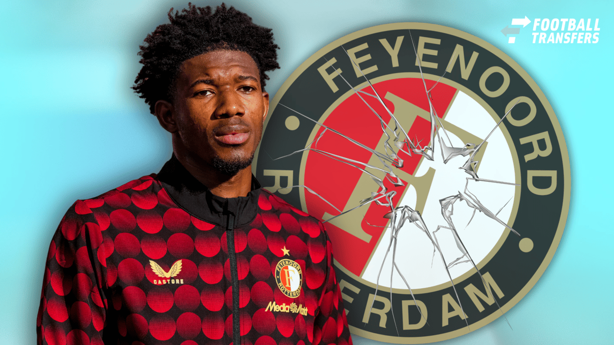 Gaoussou Diarra en het logo van Feyenoord
