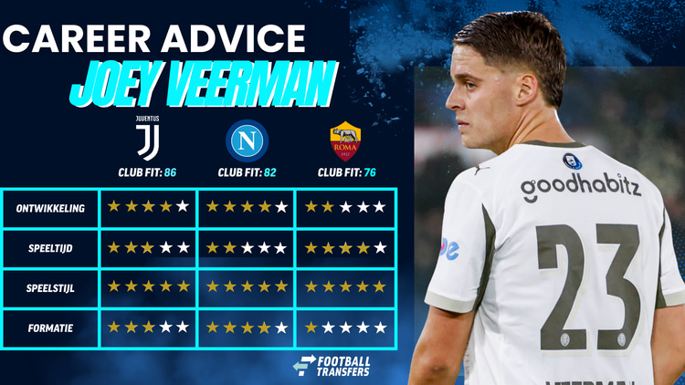 De Club Fits van Joey Veerman als verdedigende middenvelder.