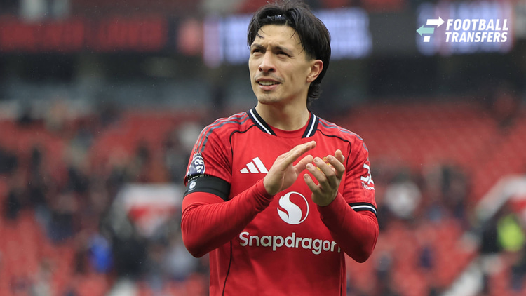 Lisandro Martínez in het shirt van Manchester United.