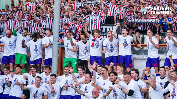 Feest bij Willem II na het behalen van promotie afgelopen seizoen.