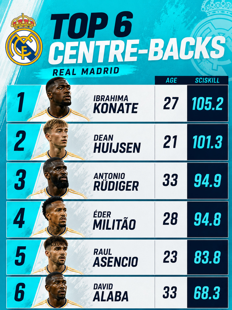 Real Madrid's centre-back options including Konate