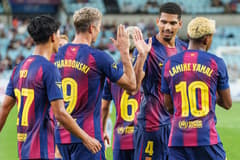 Ronald Araujo, Robert Lewandowski, Lamine Yamal, Barcelona, 2025/26