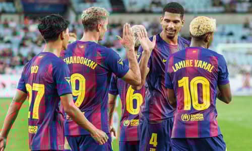 Ronald Araujo, Robert Lewandowski, Lamine Yamal, Barcelona, 2025/26