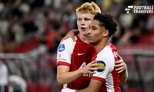 ALKMAAR - Kees Smit and Ro-Zangelo Daal of AZ after their 1-0 during the Dutch Eredivisie match between AZ Alkmaar and ADO Den Haag at the AFAS Stadium on August 8, 2026 in Alkmaar, the Netherlands. OLAF KRAAK ANP Eredivisie 2026 27 xVIxANPxSportx x...