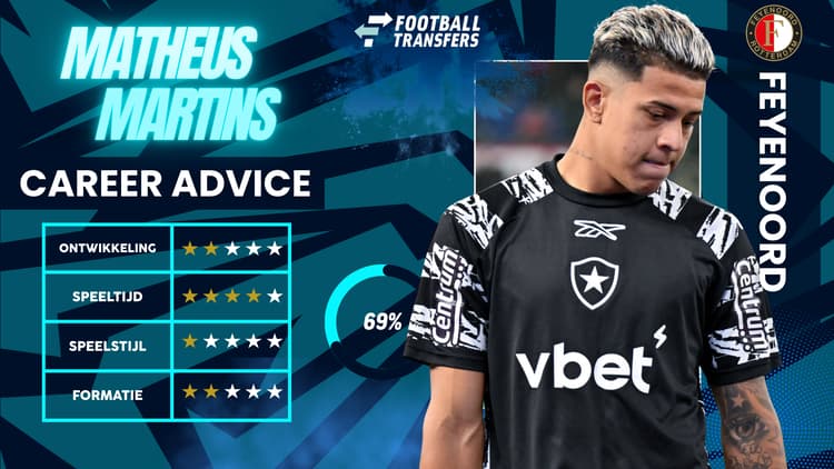 De Club Fit van Matheus Martins met Feyenoord als linksbuiten.