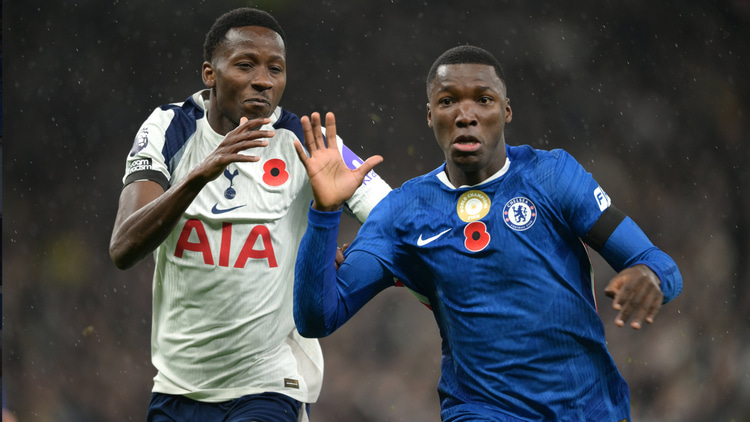 Moises Caicedo in action against Spurs
