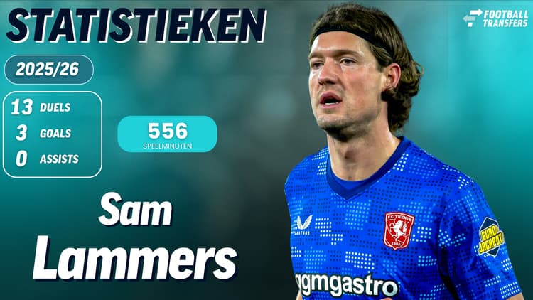 De statistieken van Sam Lammers.