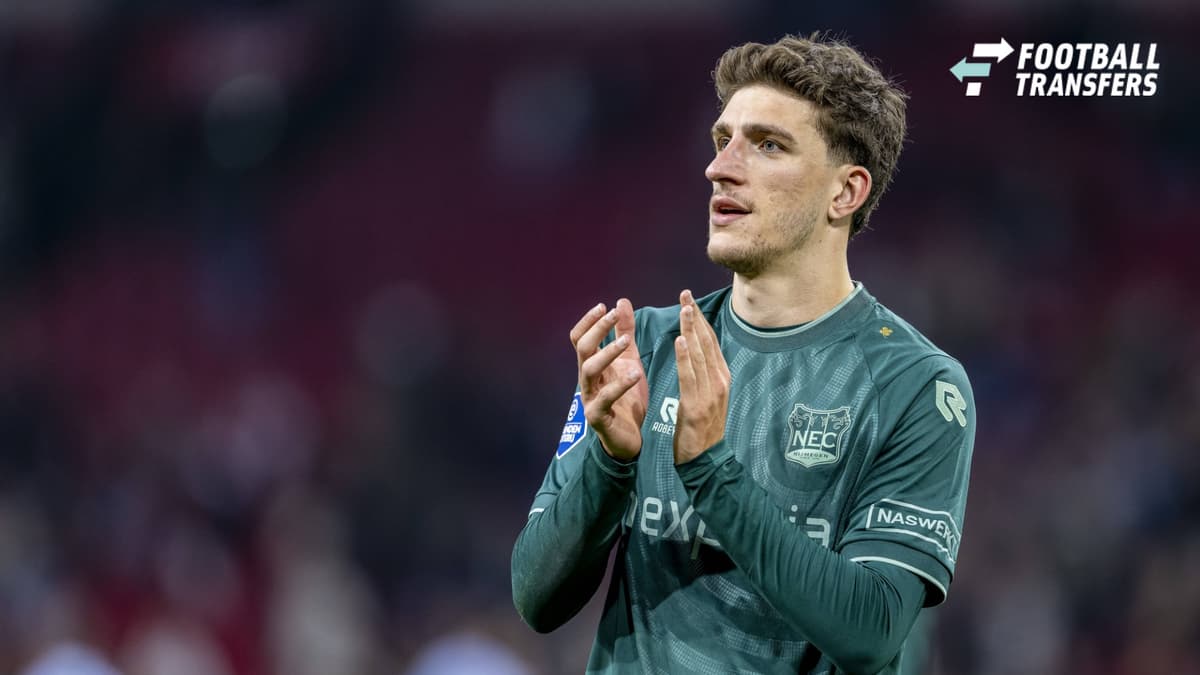 AMSTERDAM: NEC Nijmegen defender Ahmetcan Kaplan during the Vriendenloterij Eredivisie match between Ajax and NEC at the Johan Cruijff ArenA on October 10, 2026, in Amsterdam, the Netherlands. Photo by DeFodi Images