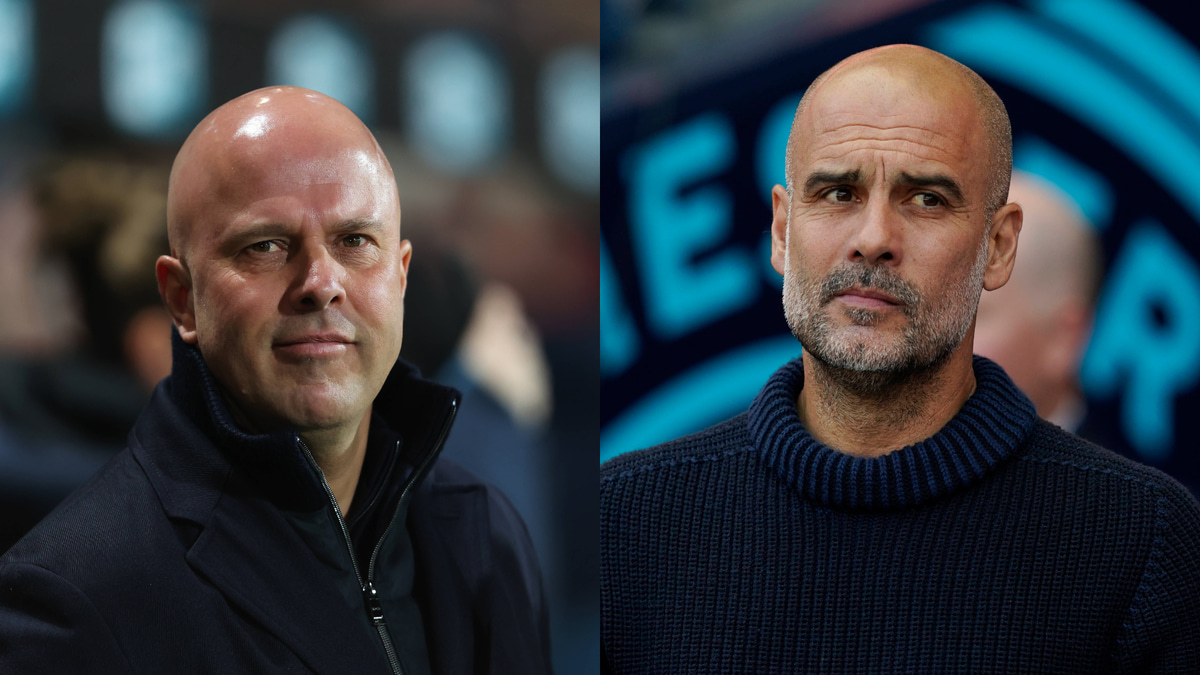 Liverpool manager Arne Slot and Man City manager Pep Guardiola