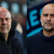 Liverpool manager Arne Slot and Man City manager Pep Guardiola