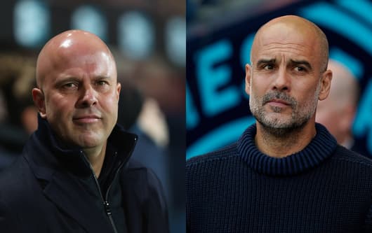 Liverpool manager Arne Slot and Man City manager Pep Guardiola