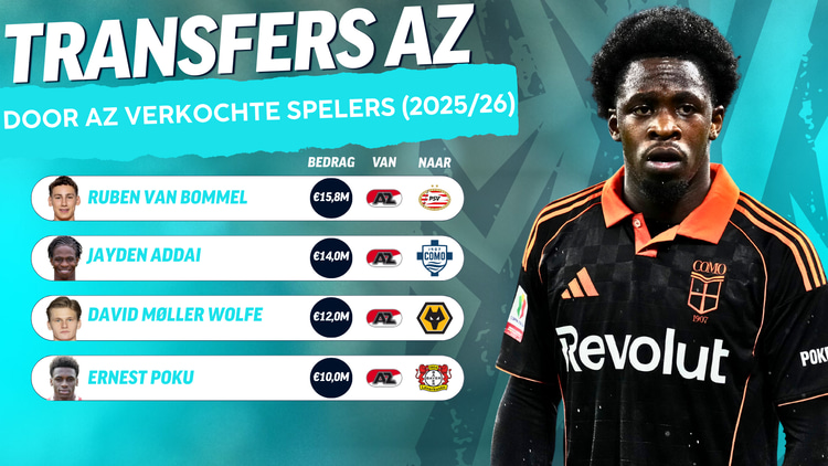 AZ verkocht in de zomer van 2025 vier spelers voor in totaal ruim 50 miljoen euro, waaronder Jayden Addai.