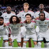 October 18, 2026, Madrid, Madrid, Spain: Real Madrid team players pose for a group photo during La Liga football match between Real Madrid CF and Sevilla at Santiago Bernabeu Stadium in Madrid, Spain, October 18, 2026 Madrid Spain - ZUMAa206 2026101...