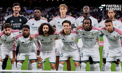 October 18, 2026, Madrid, Madrid, Spain: Real Madrid team players pose for a group photo during La Liga football match between Real Madrid CF and Sevilla at Santiago Bernabeu Stadium in Madrid, Spain, October 18, 2026 Madrid Spain - ZUMAa206 2026101...