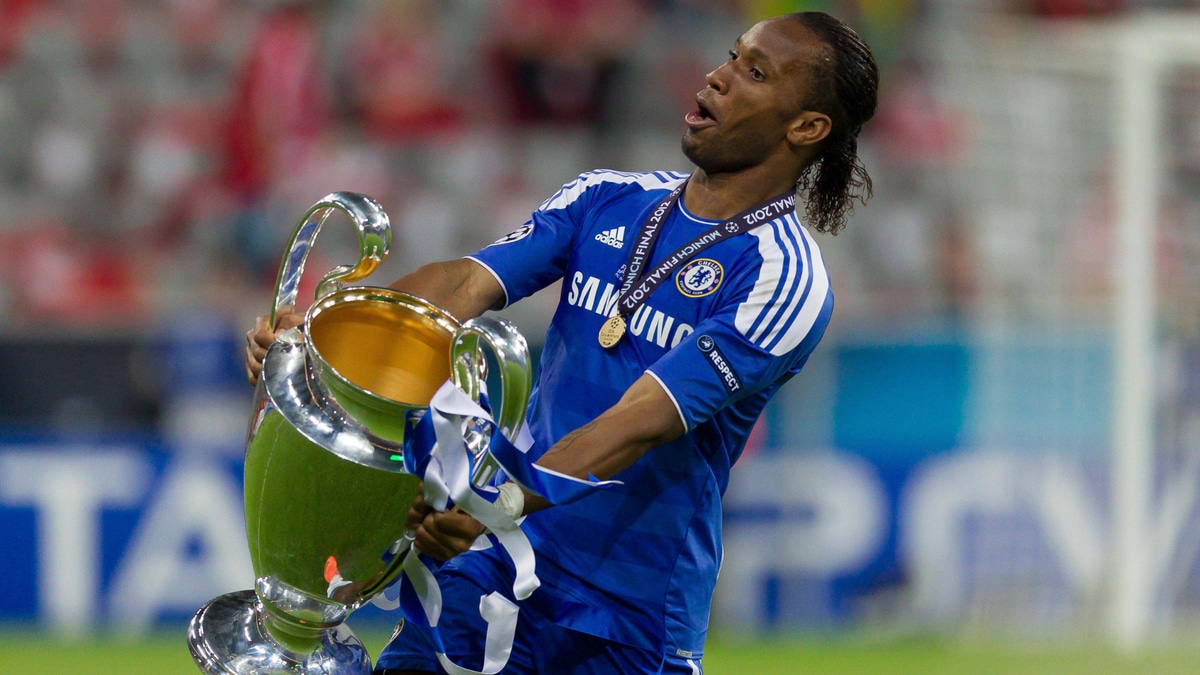Didier Drogba, Chelsea, Champions League trophy
