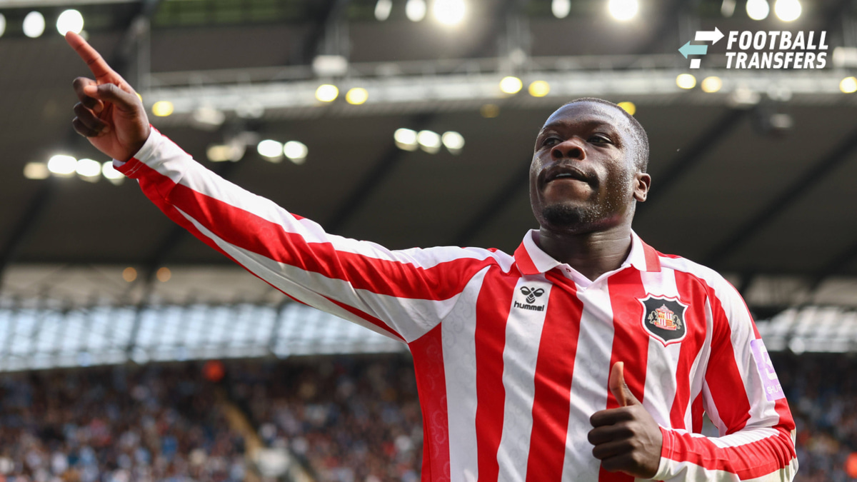 20th September 2026; Etihad Stadium, Manchester, England; Premier League Football, Manchester City versus Sunderland; Brian Brobbey of Sunderland celebrates after scoring in the 12th minute to make it 1-1 RogerxEvans