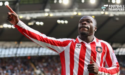 20th September 2026; Etihad Stadium, Manchester, England; Premier League Football, Manchester City versus Sunderland; Brian Brobbey of Sunderland celebrates after scoring in the 12th minute to make it 1-1 RogerxEvans