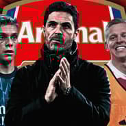 Leandro Trossard, Mikel Arteta, Oleksandr Zinchenko, Arsenal