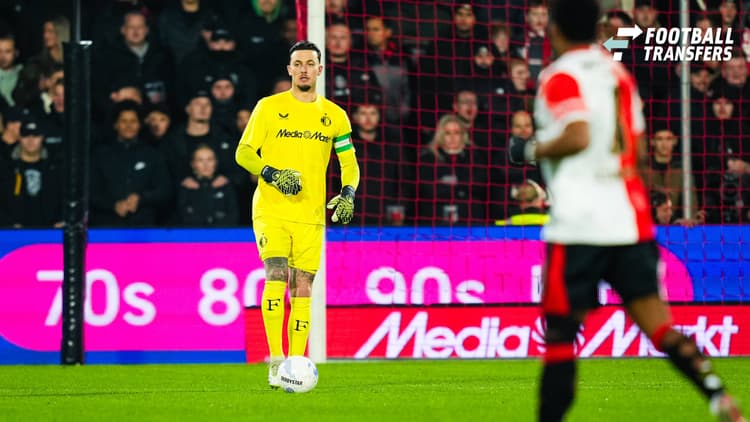 Justin Bijlow in het bekerduel tegen sc Heerenveen: mogelijk zijn laatste wedstrijd voor Feyenoord.