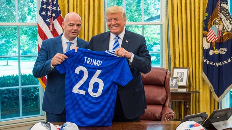 Gianni Infantino and Donald Trump