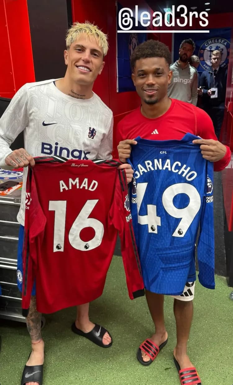 Amad Diallo posted this image with Alejandro Garnacho on his Instagram